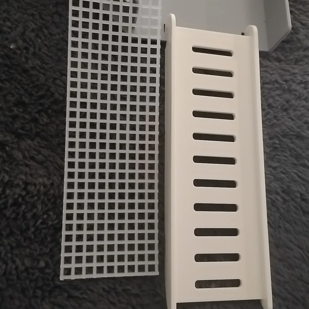 Small Pet Habitat Platform with Ramp - Gray and White